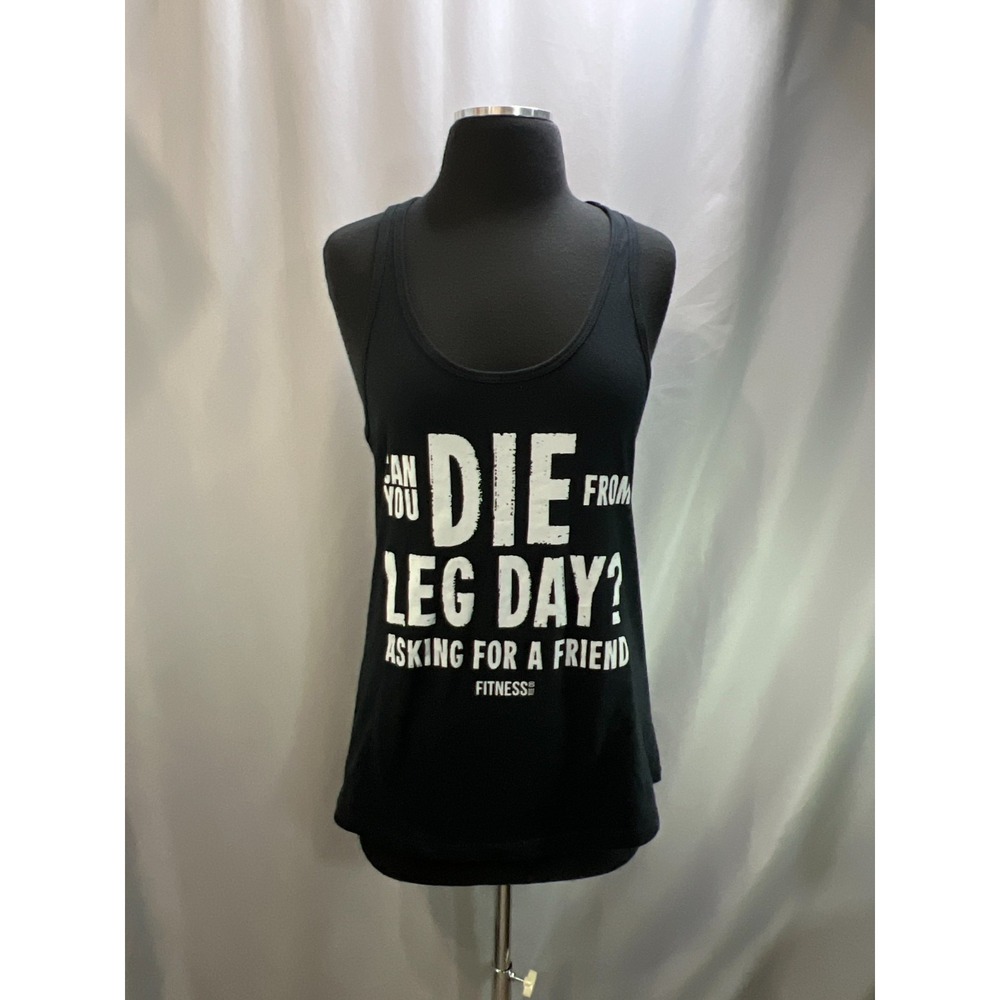 Ideal T By Next Level Tank Top Womens L Black Cotton Can You Die From Leg Day